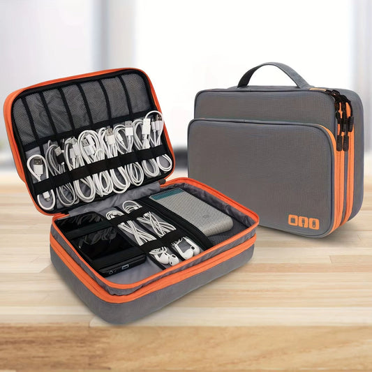 Multi Layer Cable Storage Bag, Electronic Accessories Organizer, Portable Travel Cable Organizer Case for Ipad Cable Charger