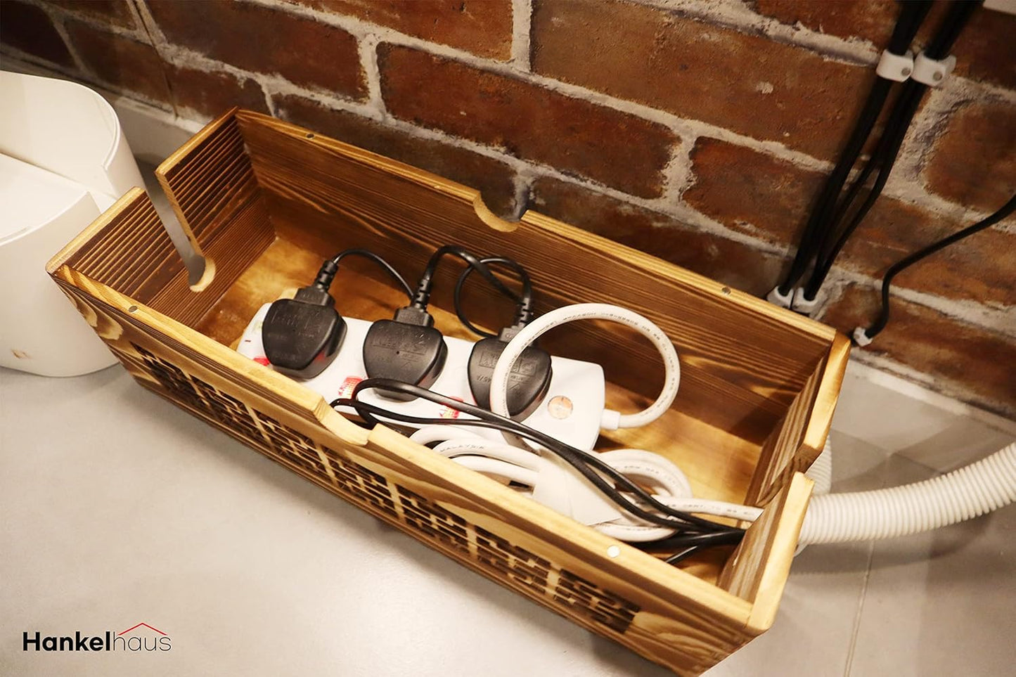 Large Wooden Decorative Cable Management Box,