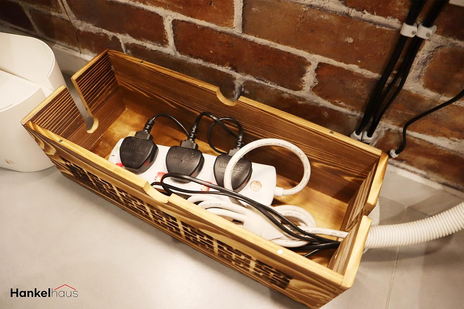 Large Wooden Decorative Cable Management Box,