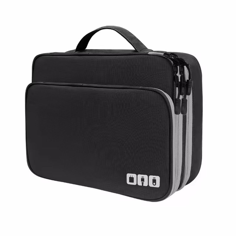 Portable Travel Cable Organizer Case for Ipad, Cable and Charger