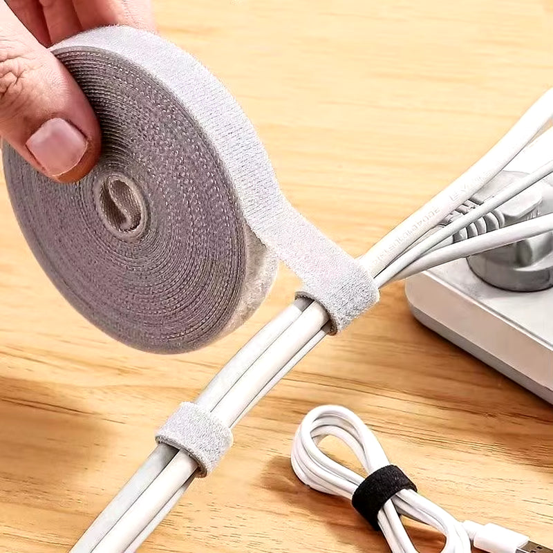 1/5M Cable Organizer Cable Management Wire Winder Tape Earphone Mouse Cord Management Ties Protector for Iphone Xiaomi Samsung