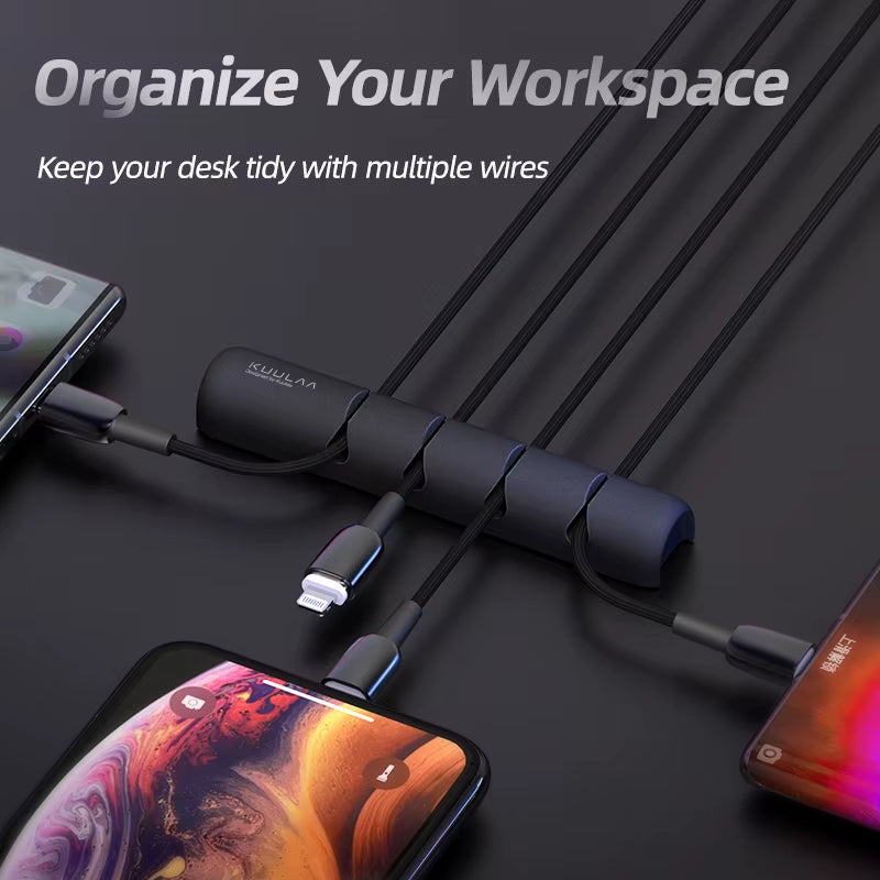 Cable Organizer Silicone USB Cable Management for Desktop Desk Cable Holder for Mouse Headphone Cable Support