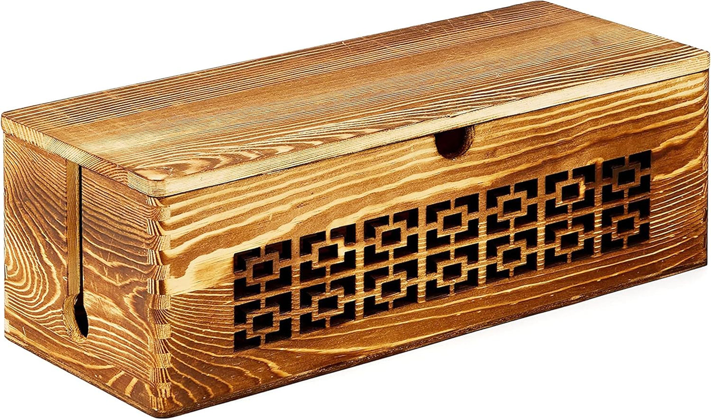 Large Wooden Decorative Cable Management Box,