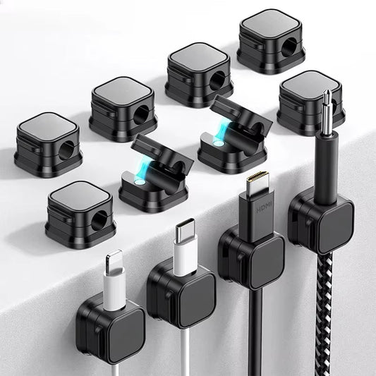 3/6PCS Magnetic Cable Clips Cable Smooth Adjustable Cord Holder under Desk Cable Management Wire Keeper Cable Organizer ﻿