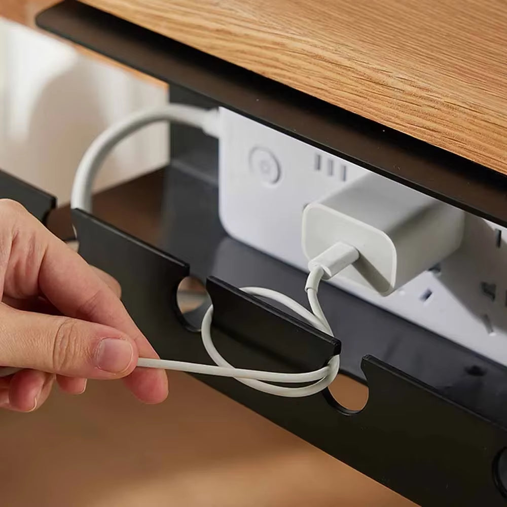 Under Desk Cable Management Cable Tray under Desk with Clamp Power Strip Cord Holder No Drilling Sturdy Spacious Supplies